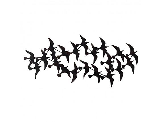 Figura decorativa pared pajaros color negro