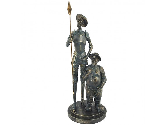 Figura de Don Quijote y Sancho Panza caballeros de pie