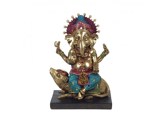 Figura de elefante Ganesha sobre animal en resina