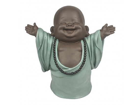 Figura de monje Buda pequeño con brazos abiertos