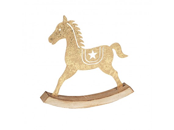 Figura navideña de caballo basculante