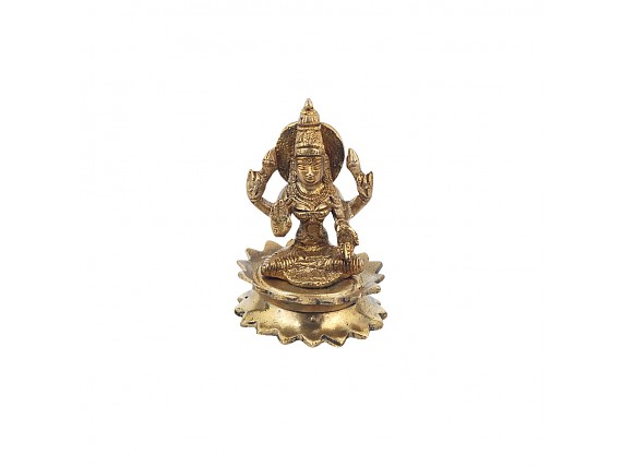 Figura Shiva de latón dorado