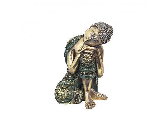 Figurita de Buda durmiendo sobre rodilla