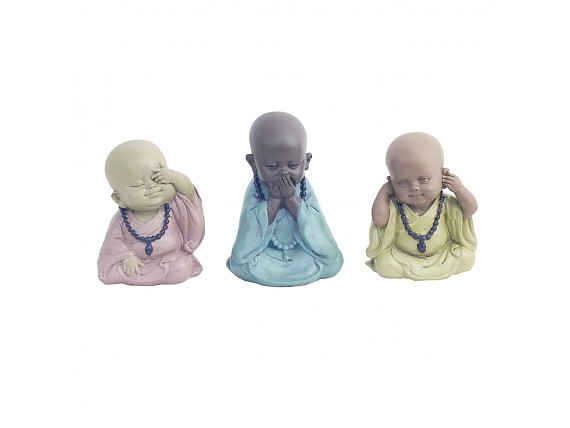 Figuritas de 3 monje budistas no habla, ve ni escucha