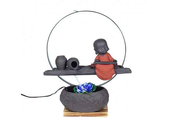 Fuente de agua zen Buda bebé de cerámica