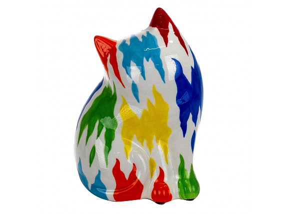 Hucha decorativa gato de dolomita en colores