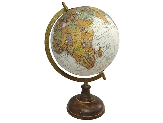 Globo esfera terrestre vintage de mesa países colores