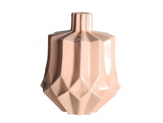 Jarrón contemporáneo de cerámica rosa