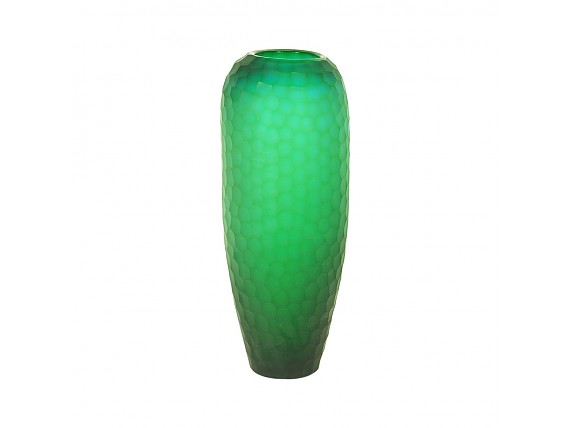 Jarrón de cristal verde grande 43 cm
