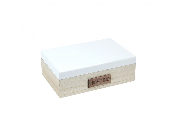 Joyero rectangular madera blanco