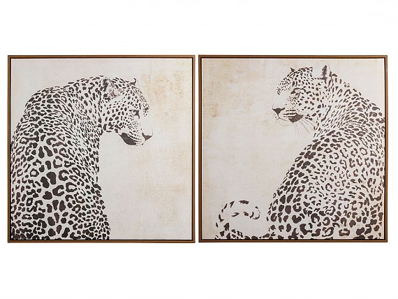 Cuadros de leopardo en color sepia