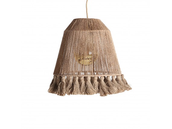 Lámpara de techo de yute con pompones