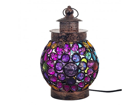 Lámpara mesa candelabro con mosaico de colores
