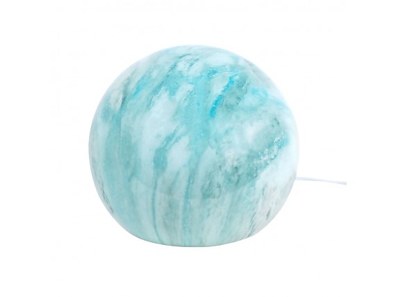 Lámpara de sobremesa de cristal bola azul 25cm