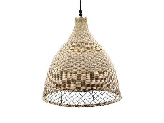 Lámpara de techo campana de rattán natural