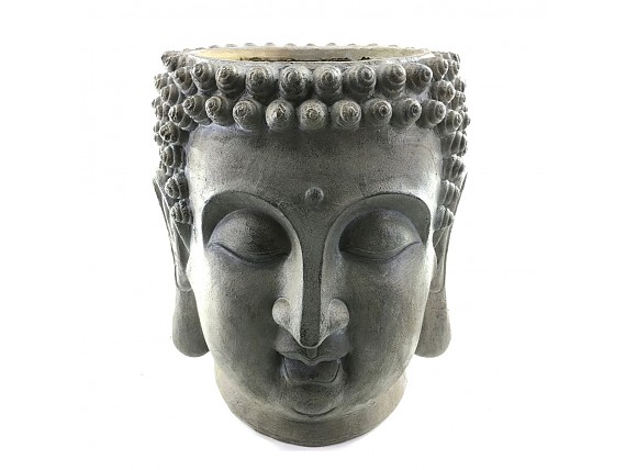 Macetero cabeza de Buda de resina