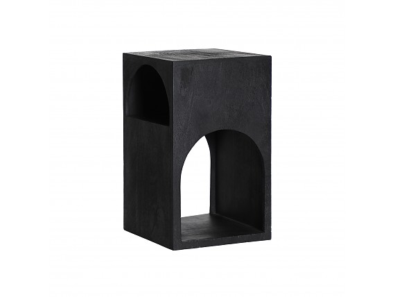 Mesa auxiliar color negro, madera de Mango