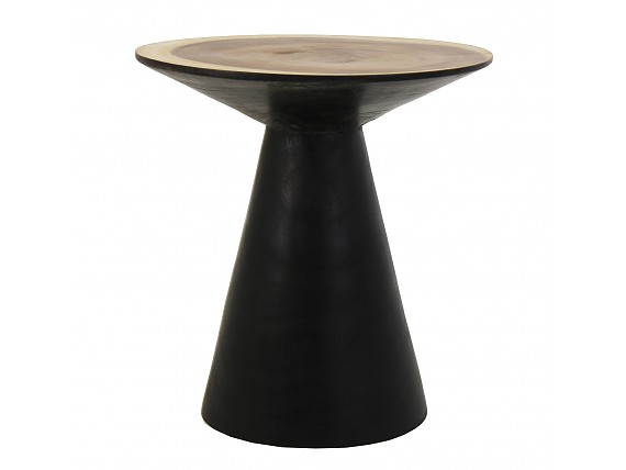Mesa auxiliar madera negro y natural 