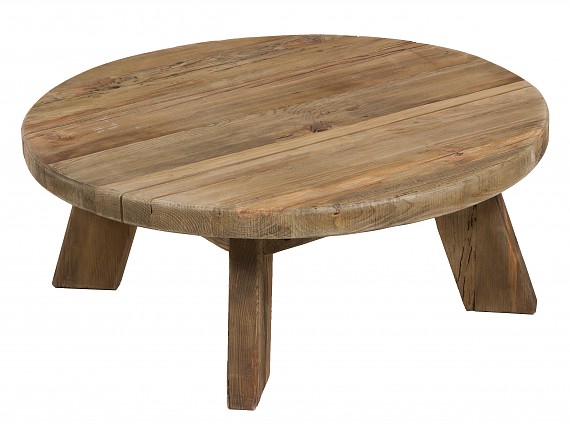 Mesa de centro circular madera reciclada Ambient