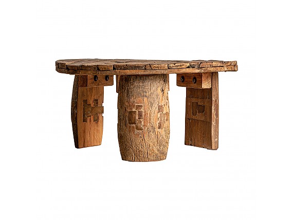 Mesa de centro étnica de madera de mango reciclada