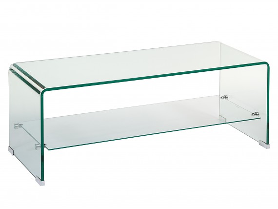 Mesa de centro de cristal para sala de estar Mesa de centro moderna de  vidrio templado Mesa auxiliar transparente Mesa al aire libre (negro)