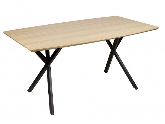 Mesa comedor de madera laminada y patas de acero