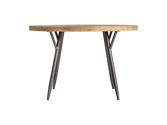 Mesa comedor natural-negro madera-hierro 90 x 90 x 77 cm