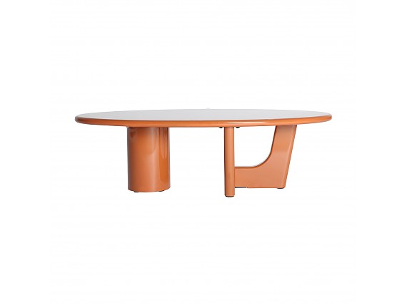 Mesa de centro ovalada naranja