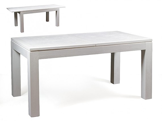Mesa extensible de madera blanca estilo nórdico