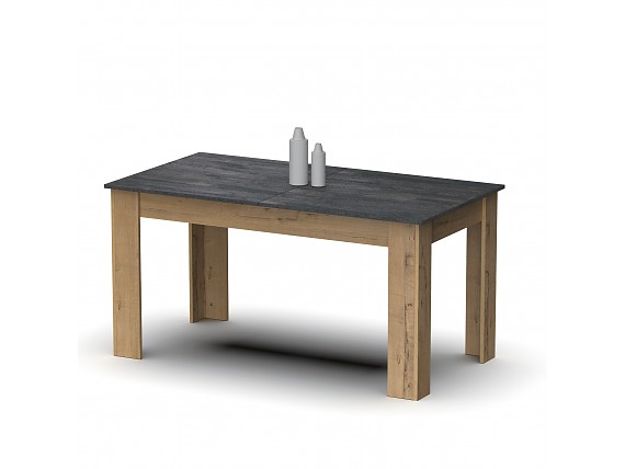 Mesa extensible combinada color roble y negro