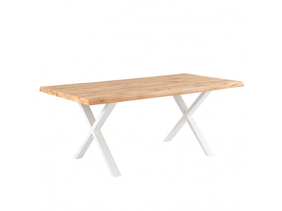 Mesa madera de Roble, patas metal,140 cm