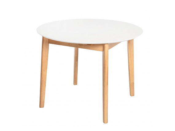 Mesa madera extensible combinada color blanco y madera