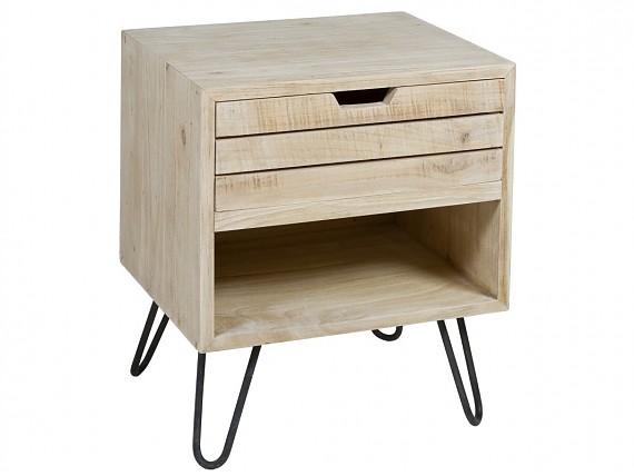 Cómoda vintage madera decabada en blanco Rabat pequeña