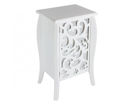 Mesita estilo clásico con puerta de espejo