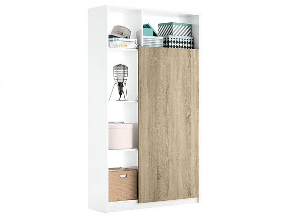 [en.casa] Vitrina Aparador para salón Mueble Auxiliar para Comedor Oficina  con 2 Puertas Estante Cajón de Cristal Aglomerado 115 x 70 x 31 cm - Gris