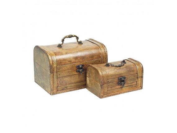 Pequeños arcones de madera juego 2 tamaños