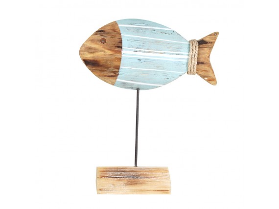 Figura pez de madera con base