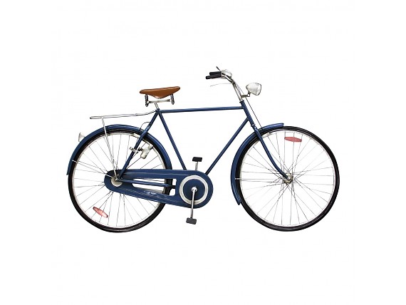 Placa decorativa bicicleta azul de metal