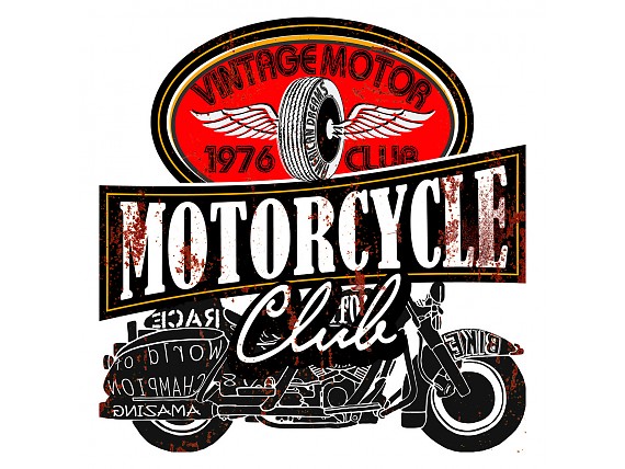 Placa decorativa club de motos vintage