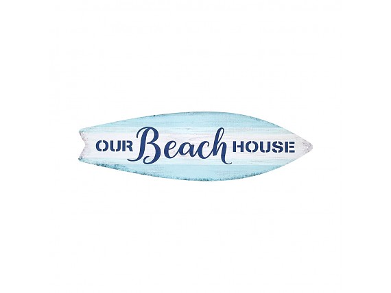 Placa metálica tabla surf Beach house