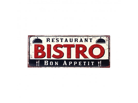 Placa retro decorativa de Restaurant Bistro