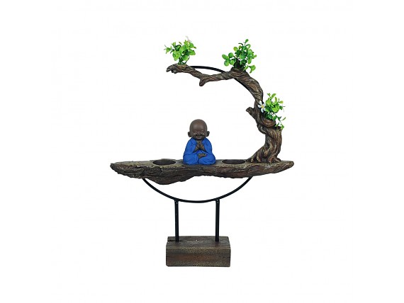 Portavelas Buda bebé en árbol bonsai