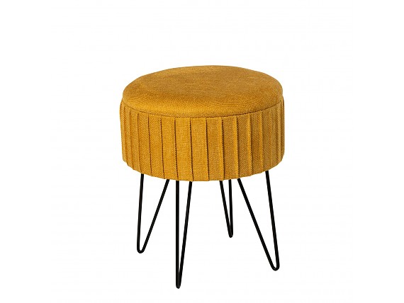 Puff tapizado con almacenaje y patas metal