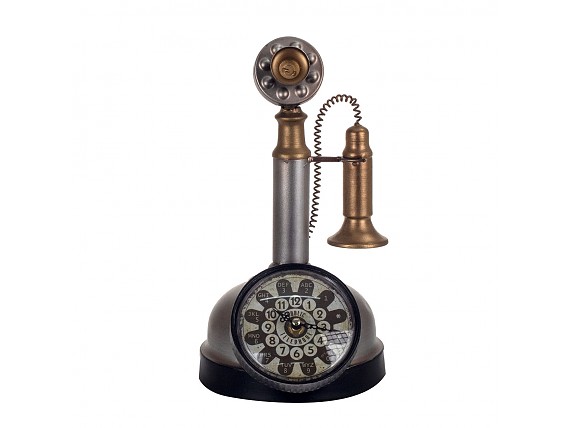 Reloj decorativo teléfono vintage metálico 