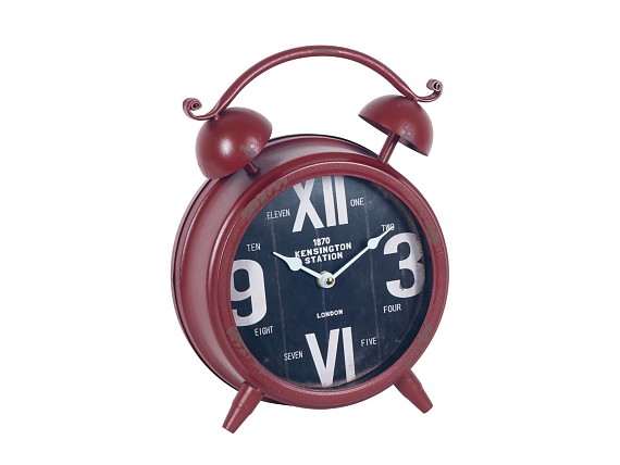 Reloj despertador clásico de sobremesa rojo