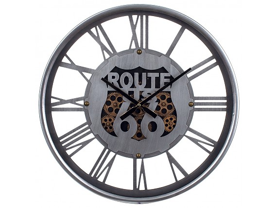 Reloj mecanismo de metal plata Route 66