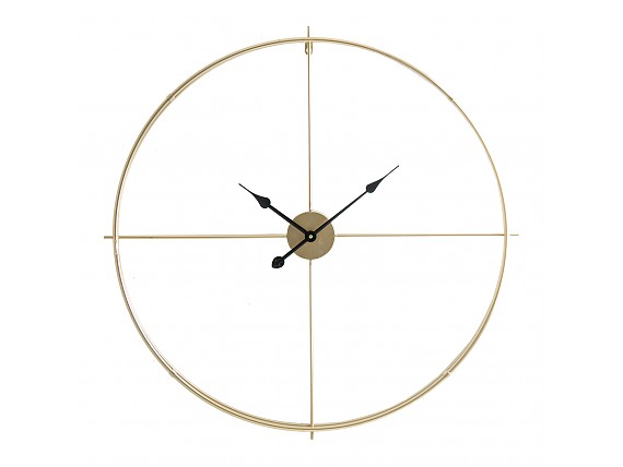 Reloj pared minimalista dorado sin números