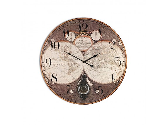 Relojes de pared esfera mapamundi vintage 58cm