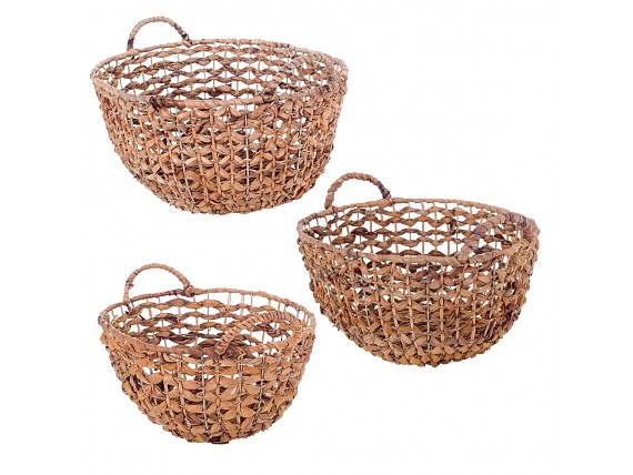 Set 3 cestas de jacinto de agua