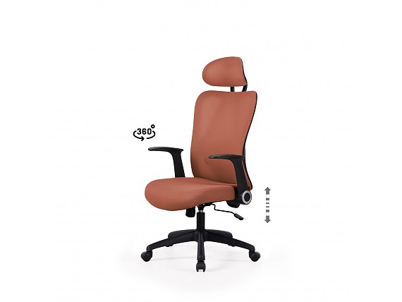 Silla de oficina giratoria con reposabrazos y reposacabeza